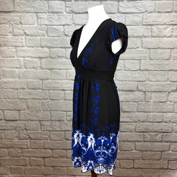 Speechless Black & Blue Tie Back Dress - Picture 2 of 3
